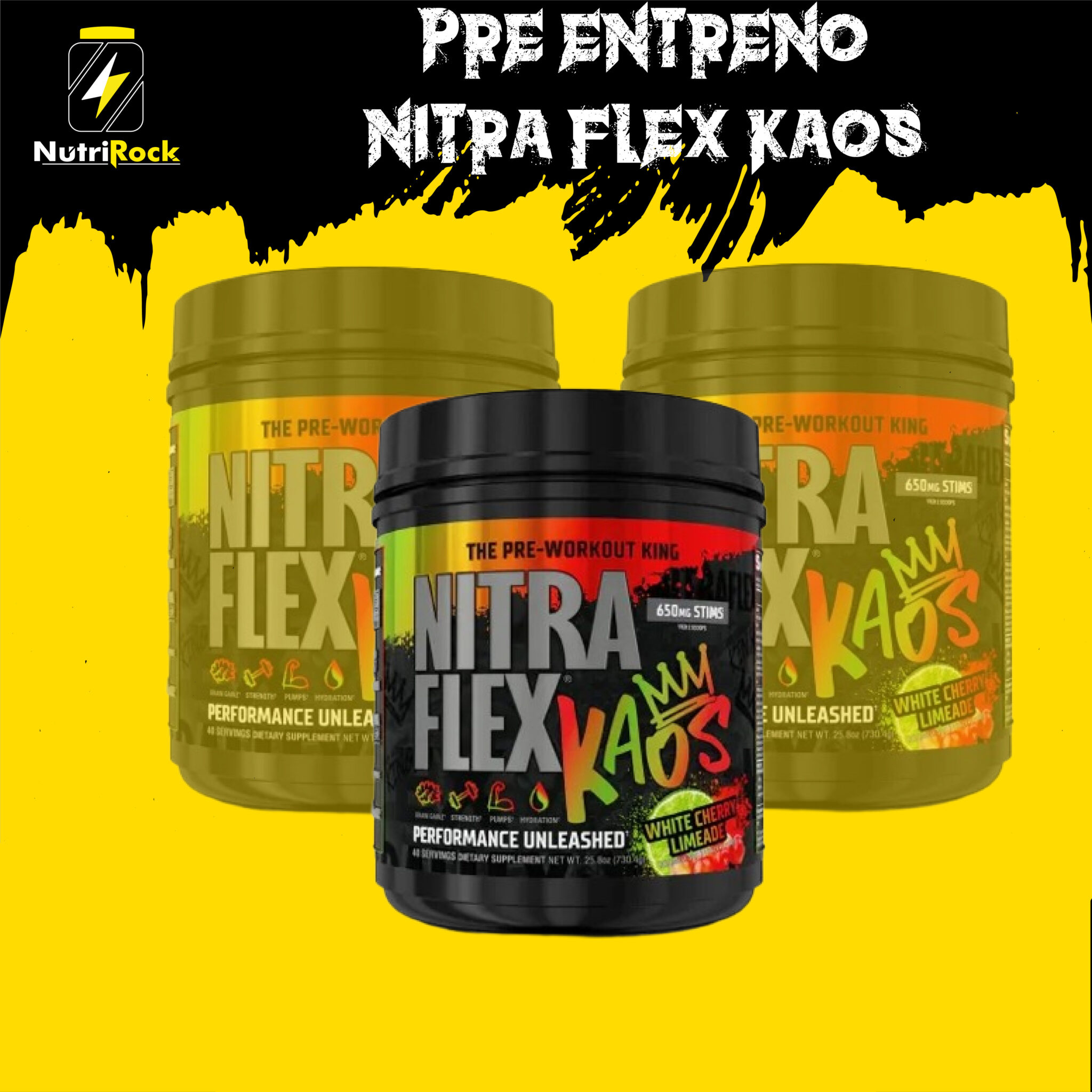 pre entrenos importados PRE ENTRENO NITRA FLEX KAOS - Imagen 1