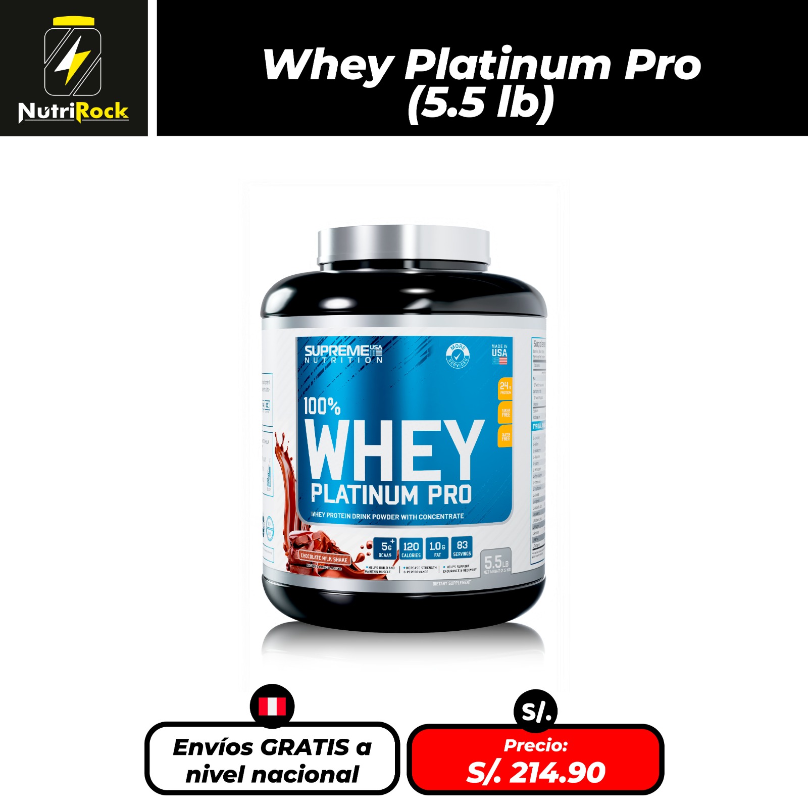 Whey Platinum Pro(1) Whey Platinum Pro (2.5 Kg) - Imagen 1